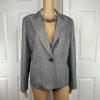Le Suit Polyester Pant Suit Size 14 Lined Silver Gray 2 Piece Shiny New