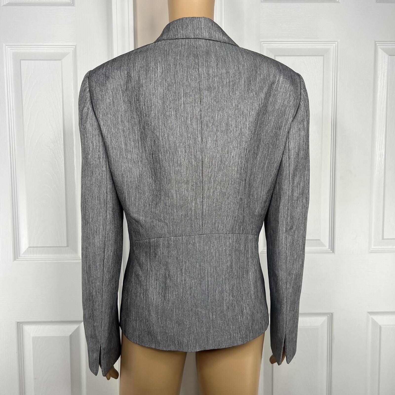 Le Suit Polyester Pant Suit Size 14 Lined Silver Gray 2 Piece Shiny New