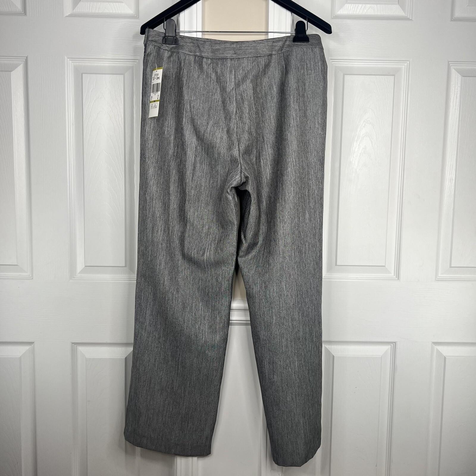 Le Suit Polyester Pant Suit Size 14 Lined Silver Gray 2 Piece Shiny New