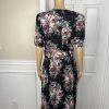 DBY USA Vintage 80s Cotton Rayon Dress Size 15/16 Floral Cowgirl Belted Pleated