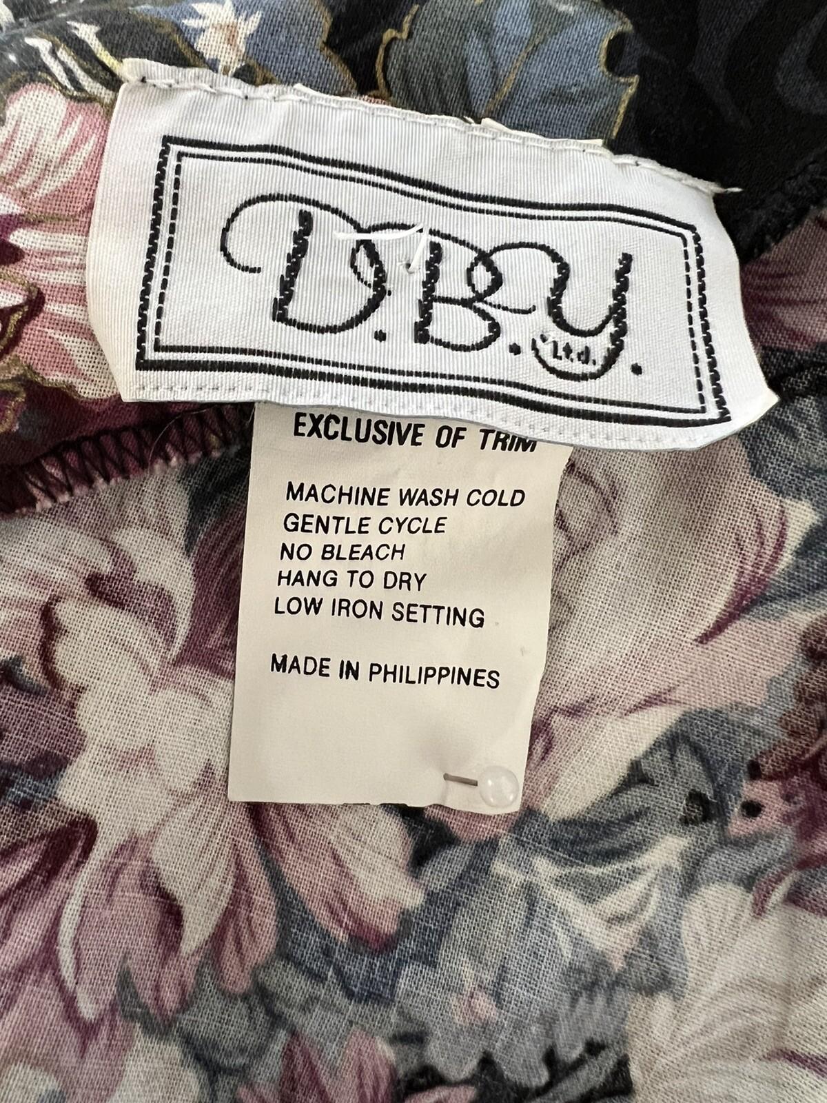 DBY USA Vintage 80s Cotton Rayon Dress Size 15/16 Floral Cowgirl Belted Pleated
