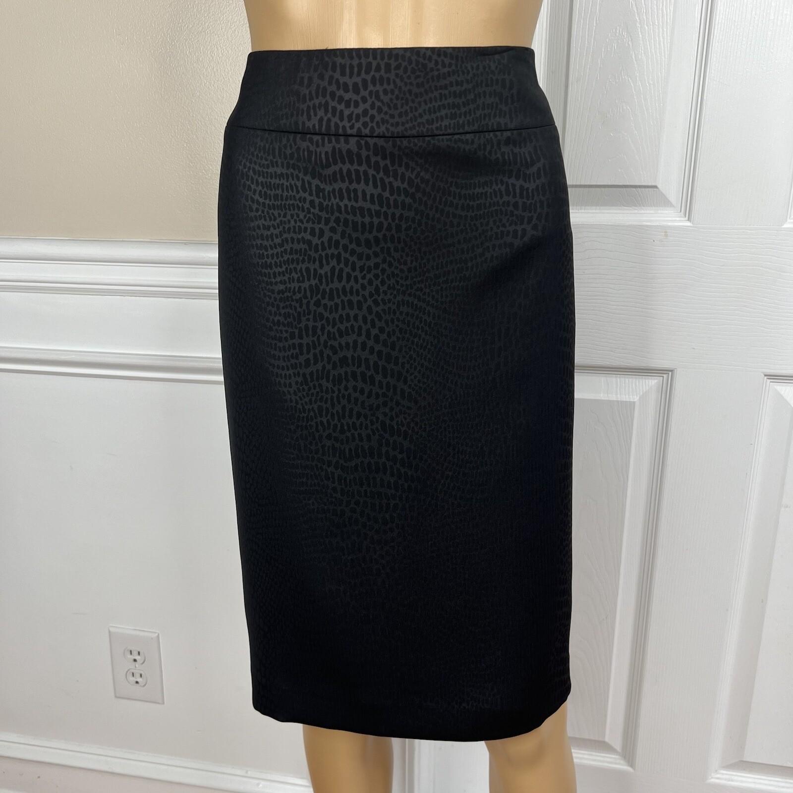 Suit Studio Women Polyester Skirt Suit Size 12P Black Notch Collar Lined 2PC