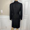 Suit Studio Women Polyester Skirt Suit Size 12P Black Notch Collar Lined 2PC