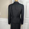 Suit Studio Women Polyester Skirt Suit Size 12P Black Notch Collar Lined 2PC