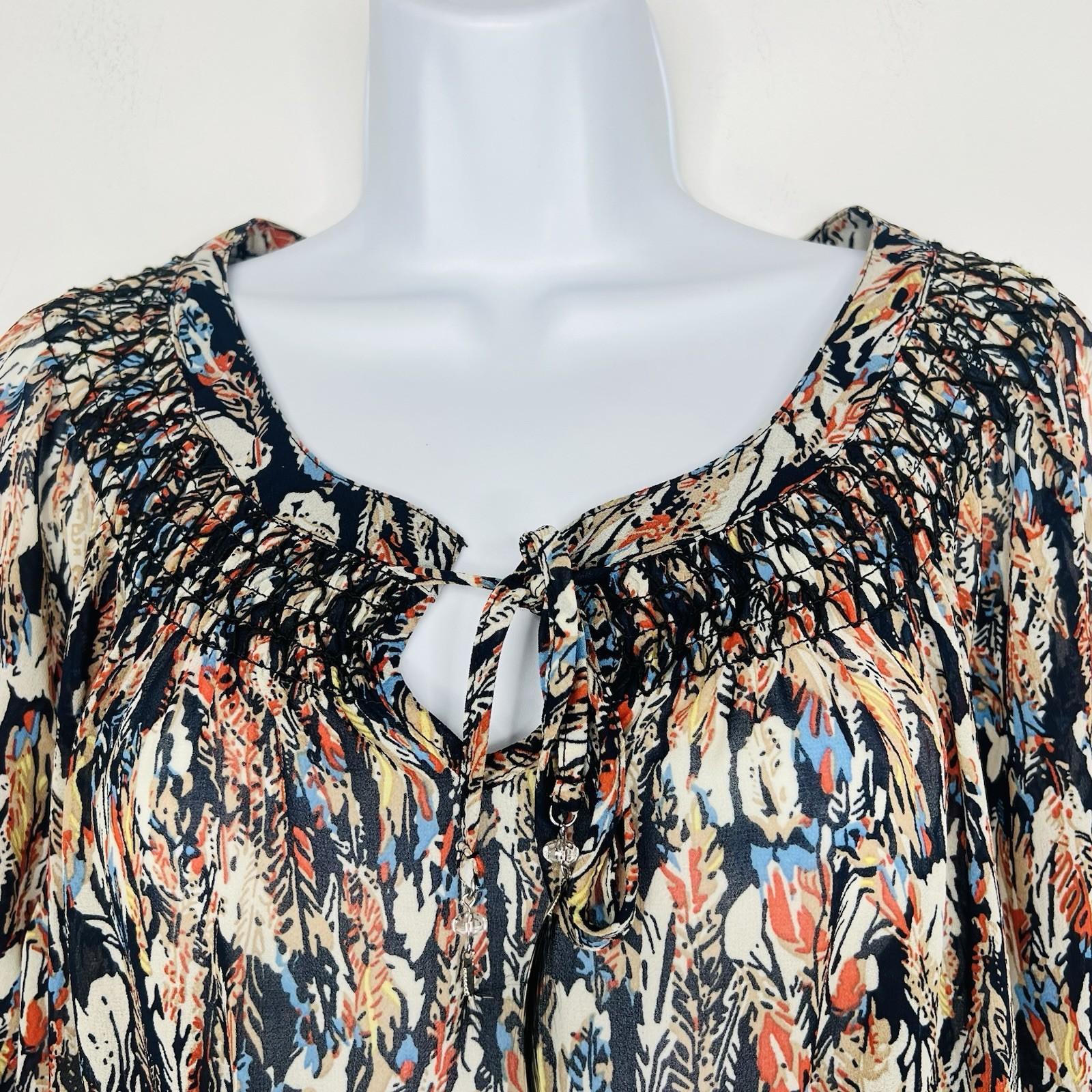 Scully smocked Stretch waist mini dress S cowgirl western boho tiered Feather