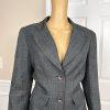 LARRY LEVINE Women 2PC Gray Polyester  Lined Notch Collar Skirt Suit Size 10