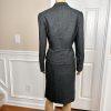 LARRY LEVINE Women 2PC Gray Polyester  Lined Notch Collar Skirt Suit Size 10