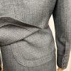 LARRY LEVINE Women 2PC Gray Polyester  Lined Notch Collar Skirt Suit Size 10