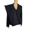 Le Suit Polyester Pant Size 6 Suit Size 8 Black Striped Lined Faux Pockets 2PC