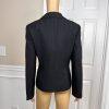 Le Suit Polyester Pant Size 6 Suit Size 8 Black Striped Lined Faux Pockets 2PC