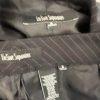 Le Suit Polyester Pant Size 6 Suit Size 8 Black Striped Lined Faux Pockets 2PC