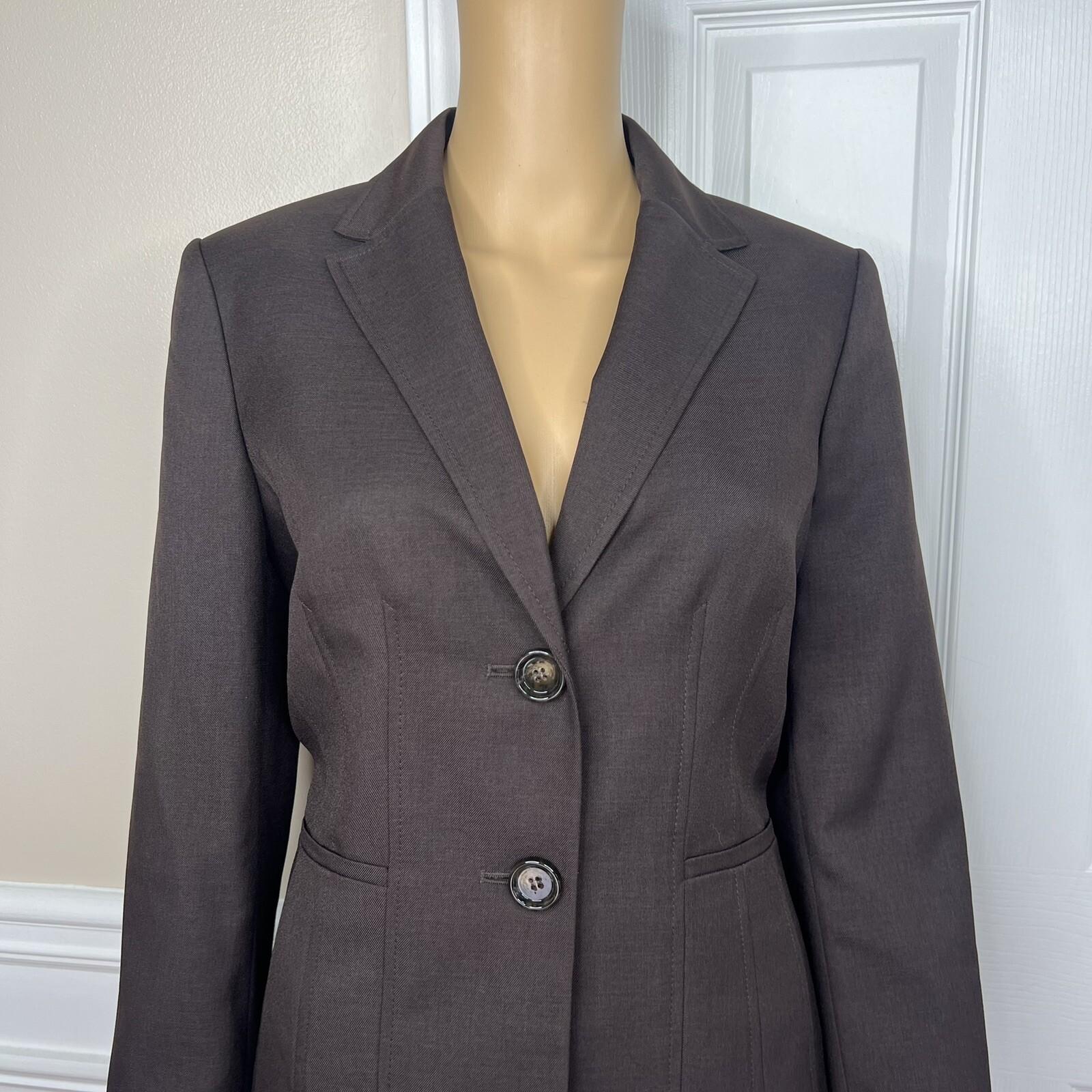 New KASPER 2PC Brown Polyester Notch Collard Mismatch Skirt (SZ 10) Suit (SZ 8)