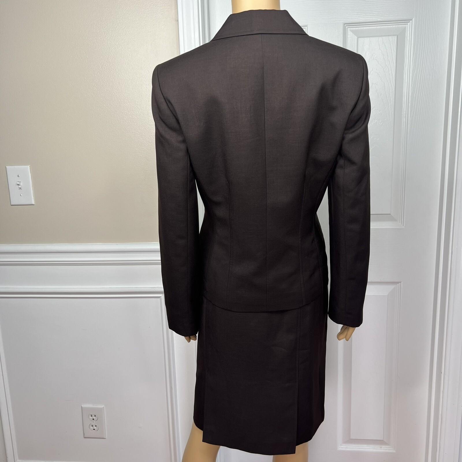 New KASPER 2PC Brown Polyester Notch Collard Mismatch Skirt (SZ 10) Suit (SZ 8)