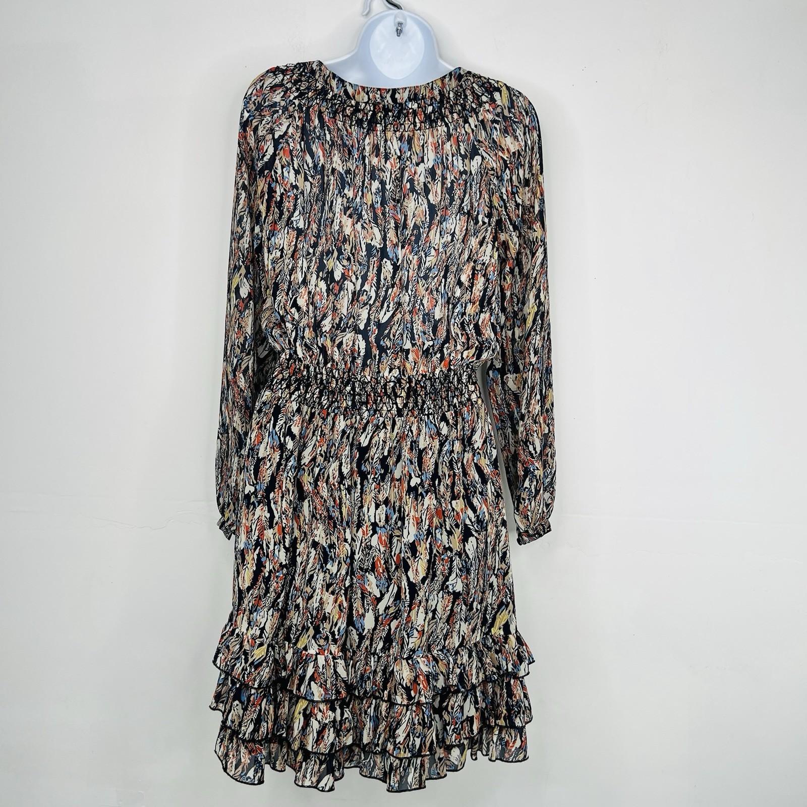 Scully smocked Stretch waist mini dress S cowgirl western boho tiered Feather