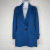 St. John Sportwear By Marie Gray Knit Blazer 4 Blue Single Breasted Faux Pockets