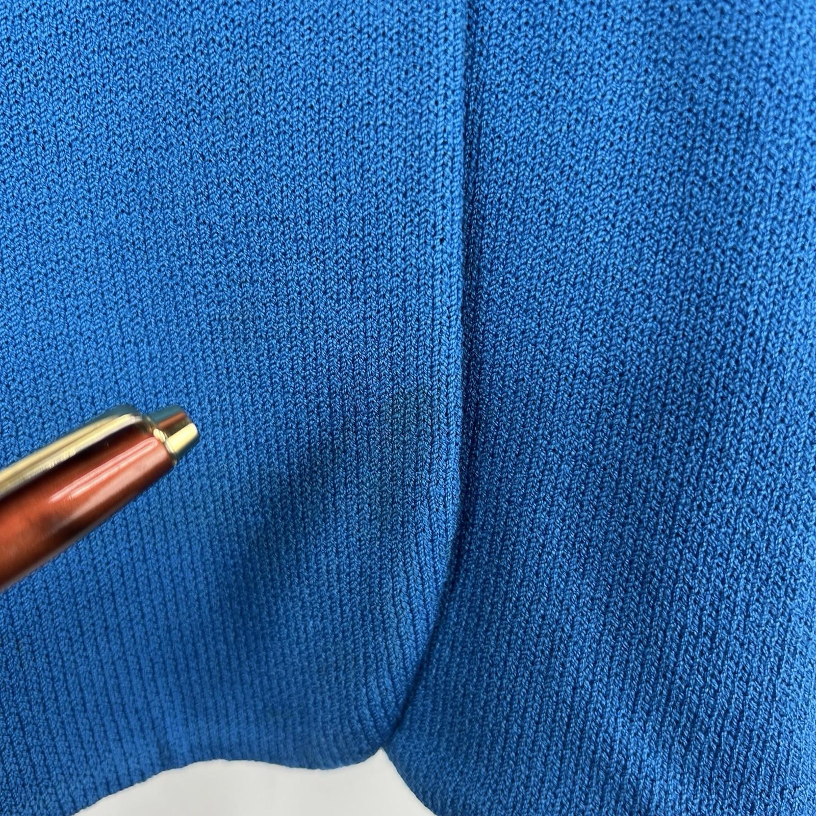 St. John Sportwear By Marie Gray Knit Blazer 4 Blue Single Breasted Faux Pockets