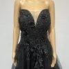 Gothic Black Corset Lace Strapless Wedding Wedding Dress 18 Sweetheart Formal