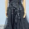 Gothic Black Corset Lace Strapless Wedding Wedding Dress 18 Sweetheart Formal