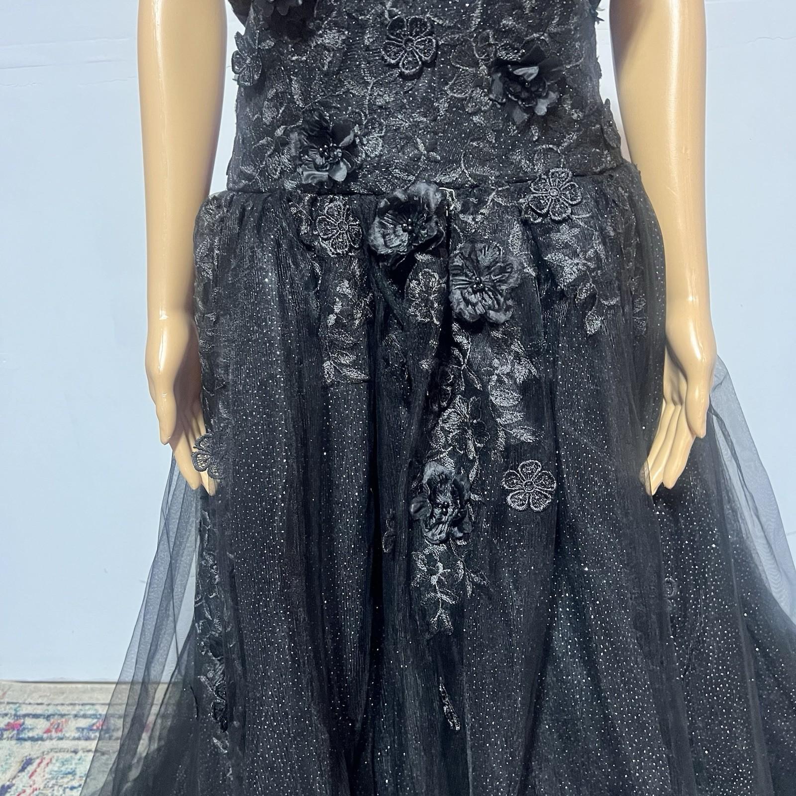 Gothic Black Corset Lace Strapless Wedding Wedding Dress 18 Sweetheart Formal