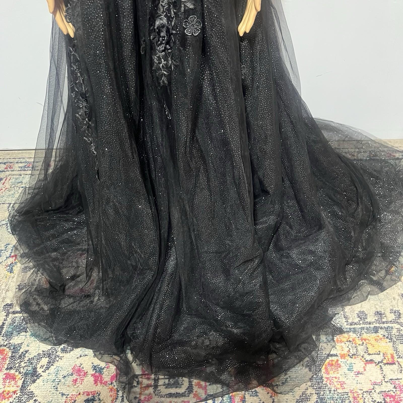 Gothic Black Corset Lace Strapless Wedding Wedding Dress 18 Sweetheart Formal