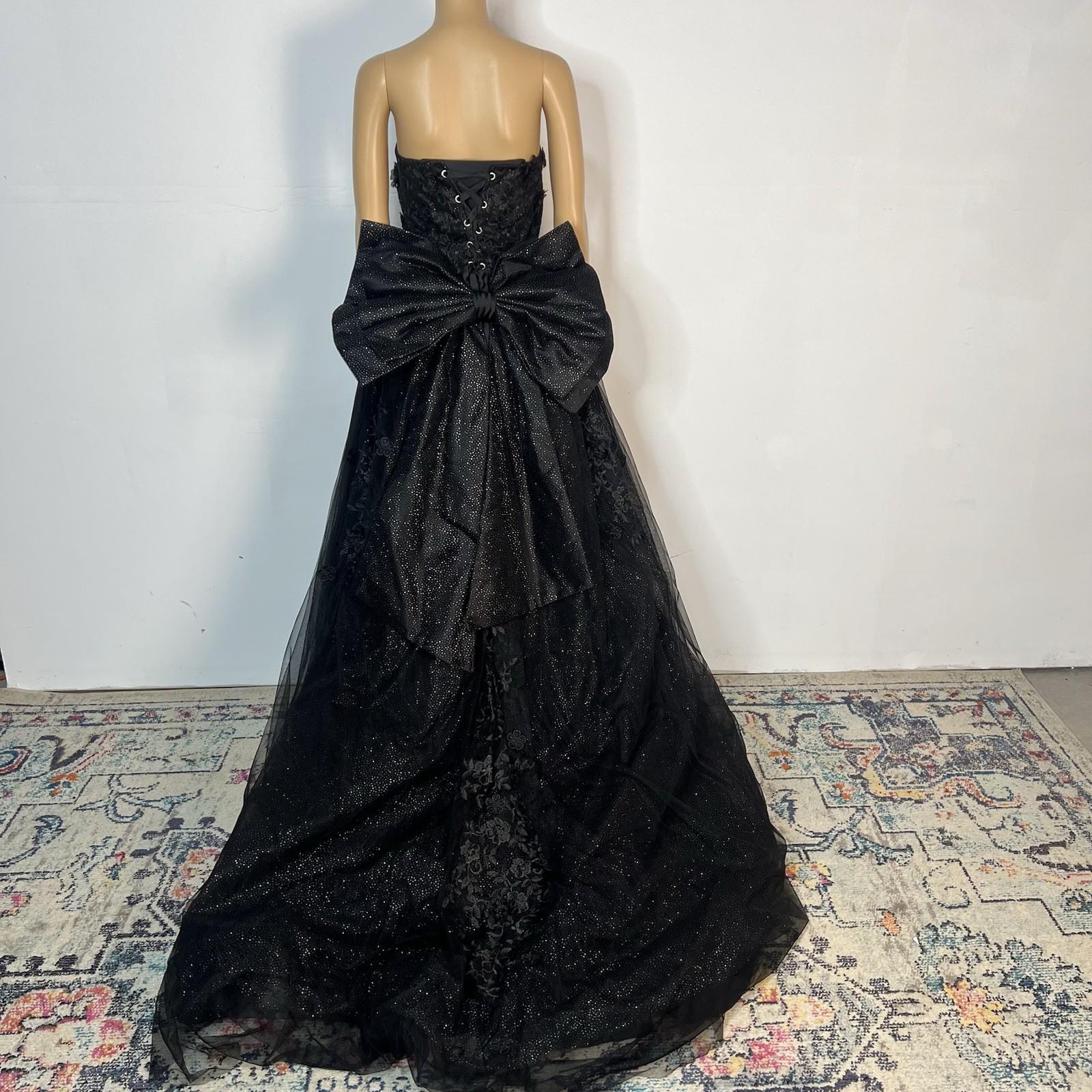 Gothic Black Corset Lace Strapless Wedding Wedding Dress 18 Sweetheart Formal