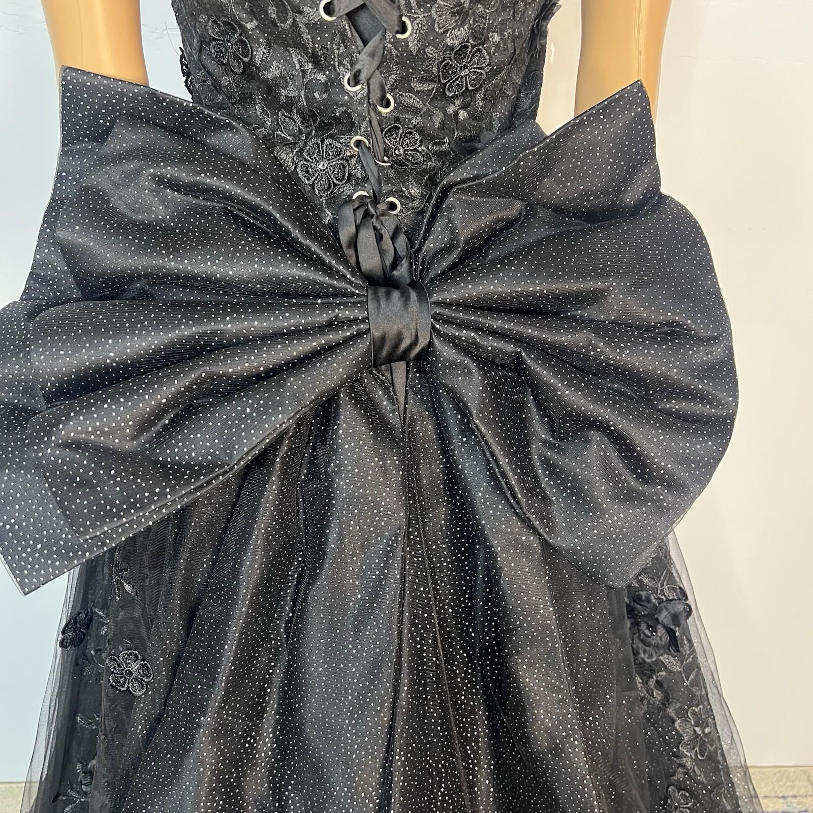 Gothic Black Corset Lace Strapless Wedding Wedding Dress 18 Sweetheart Formal