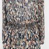 Scully smocked Stretch waist mini dress S cowgirl western boho tiered Feather