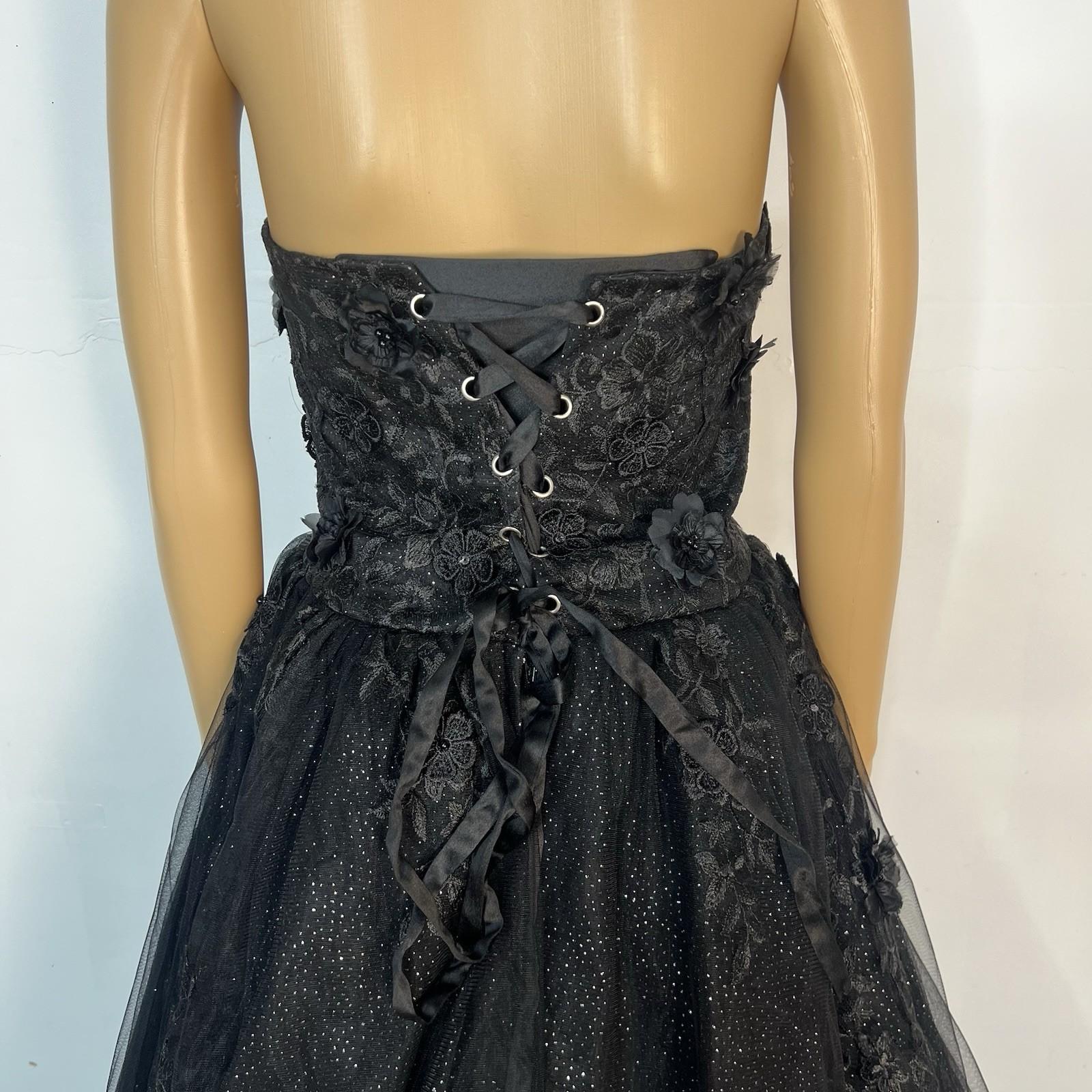 Gothic Black Corset Lace Strapless Wedding Wedding Dress 18 Sweetheart Formal