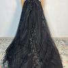 Gothic Black Corset Lace Strapless Wedding Wedding Dress 18 Sweetheart Formal