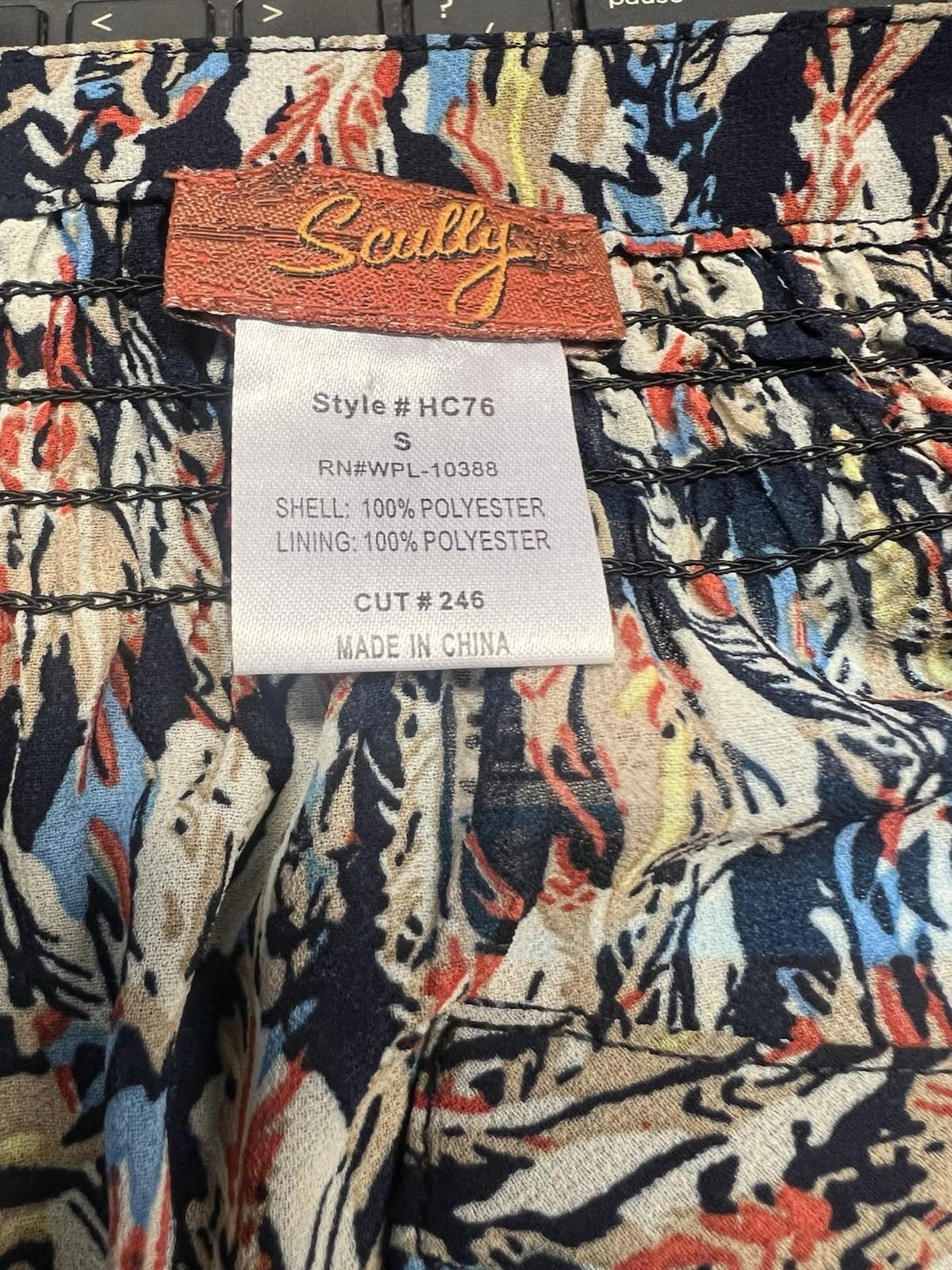 Scully smocked Stretch waist mini dress S cowgirl western boho tiered Feather