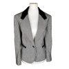 New VTG ILGWU EVAN PICONE Pleated Black White Velvet Wool Blend Skirt Suit Sz 10