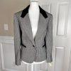 New VTG ILGWU EVAN PICONE Pleated Black White Velvet Wool Blend Skirt Suit Sz 10
