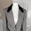 New VTG ILGWU EVAN PICONE Pleated Black White Velvet Wool Blend Skirt Suit Sz 10