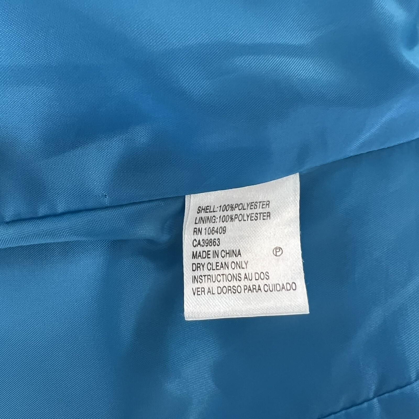 TAHARI Women Polyester Blazer Size 4 Single Breasted Blue Lined Belted