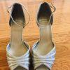 10-4647.jpg Fergalicious Shoes Size 9M Silver Shiny Platform Open Toe Ankle Strap Pumps