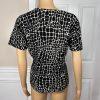 Liz Claiborne Polyester Sweater Top Pant Size 8P Black White Short Sleeves