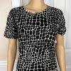 Liz Claiborne Polyester Sweater Top Pant Size 8P Black White Short Sleeves