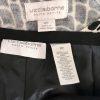 Liz Claiborne Polyester Sweater Top Pant Size 8P Black White Short Sleeves