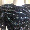 Katryn Conover Women Dress Size 10 Black Short Sleeves Beaded Sequin Lined