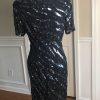 Katryn Conover Women Dress Size 10 Black Short Sleeves Beaded Sequin Lined