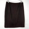LARRY LEVINE Polyester Metallic Skirt Suit 14W Brown Notch Collar Career 2PC