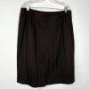 LARRY LEVINE Polyester Metallic Skirt Suit 14W Brown Notch Collar Career 2PC