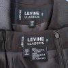 LARRY LEVINE Polyester Metallic Skirt Suit 14W Brown Notch Collar Career 2PC