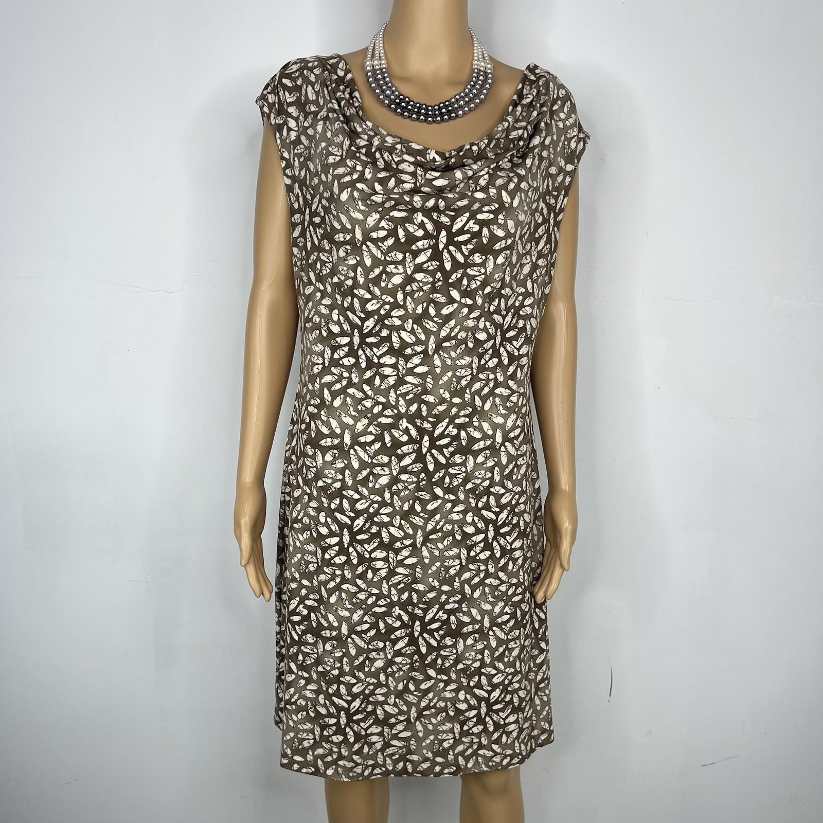 Kenneth Cole Women Stretch Dress Size M Floral Cowl Neck Sleeveless Bodycon