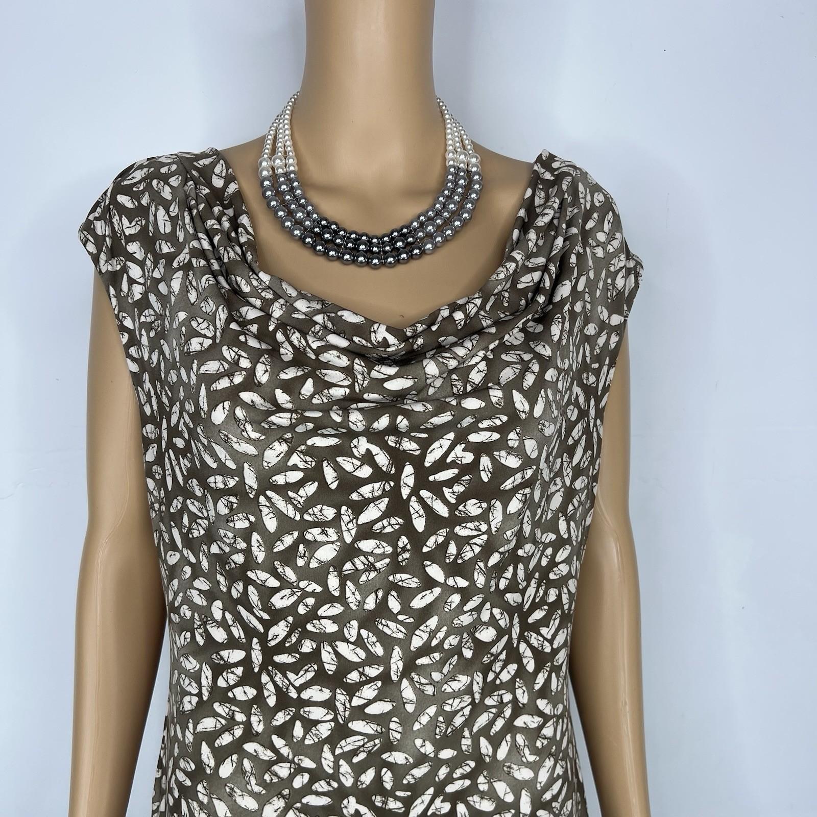 Kenneth Cole Women Stretch Dress Size M Floral Cowl Neck Sleeveless Bodycon