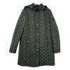 Lauren Ralph Lauren quilted hooded coat size M dark moss full zip Snap Logo