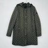 Lauren Ralph Lauren quilted hooded coat size M dark moss full zip Snap Logo