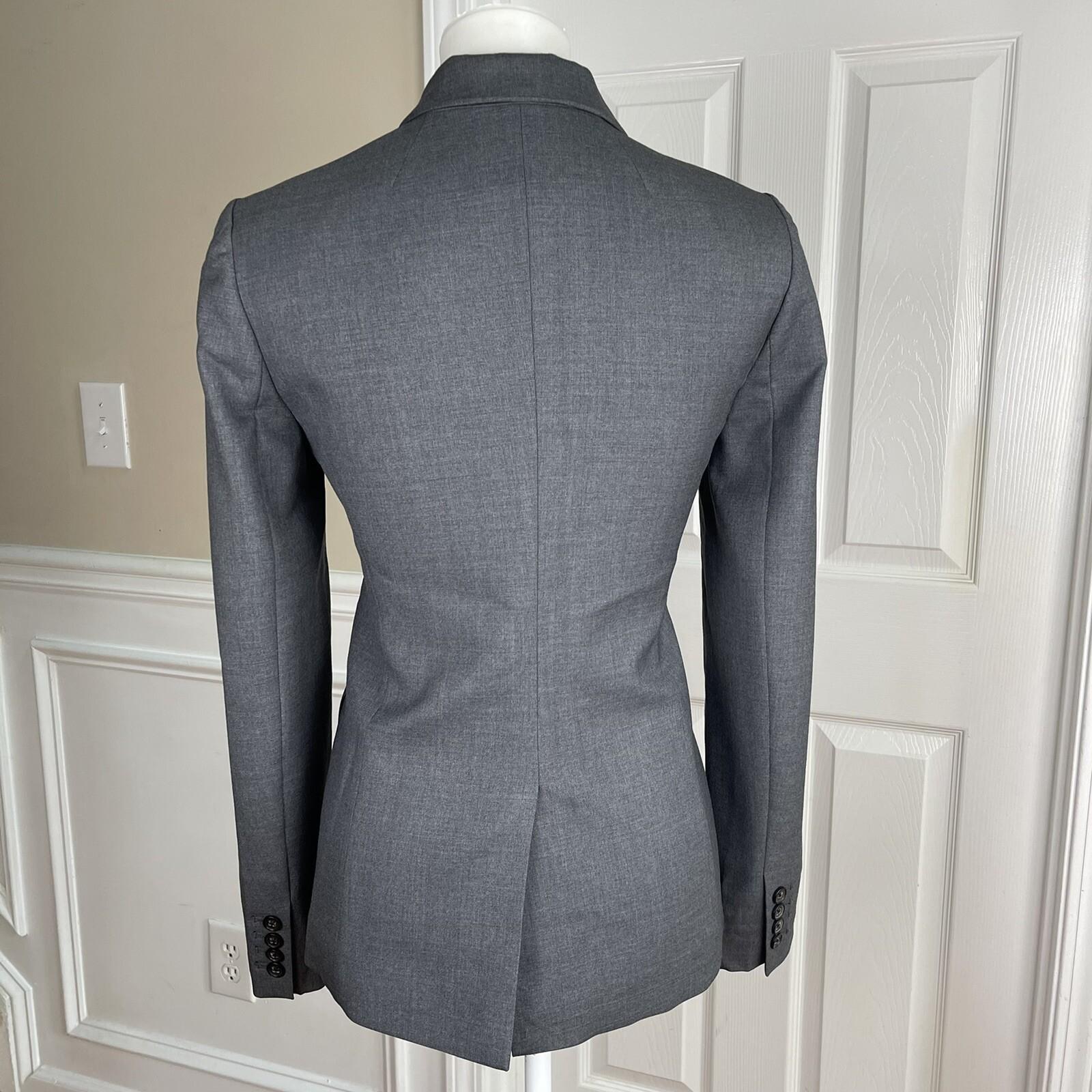 J.CREW 1035 Super 120's Women Gray Career Wool Lined Blazer Size 4