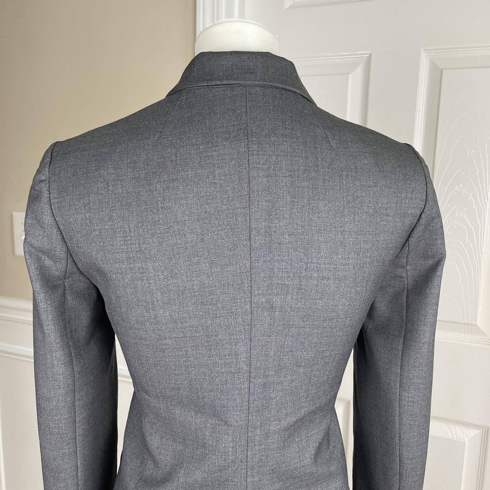 J.CREW 1035 Super 120's Women Gray Career Wool Lined Blazer Size 4
