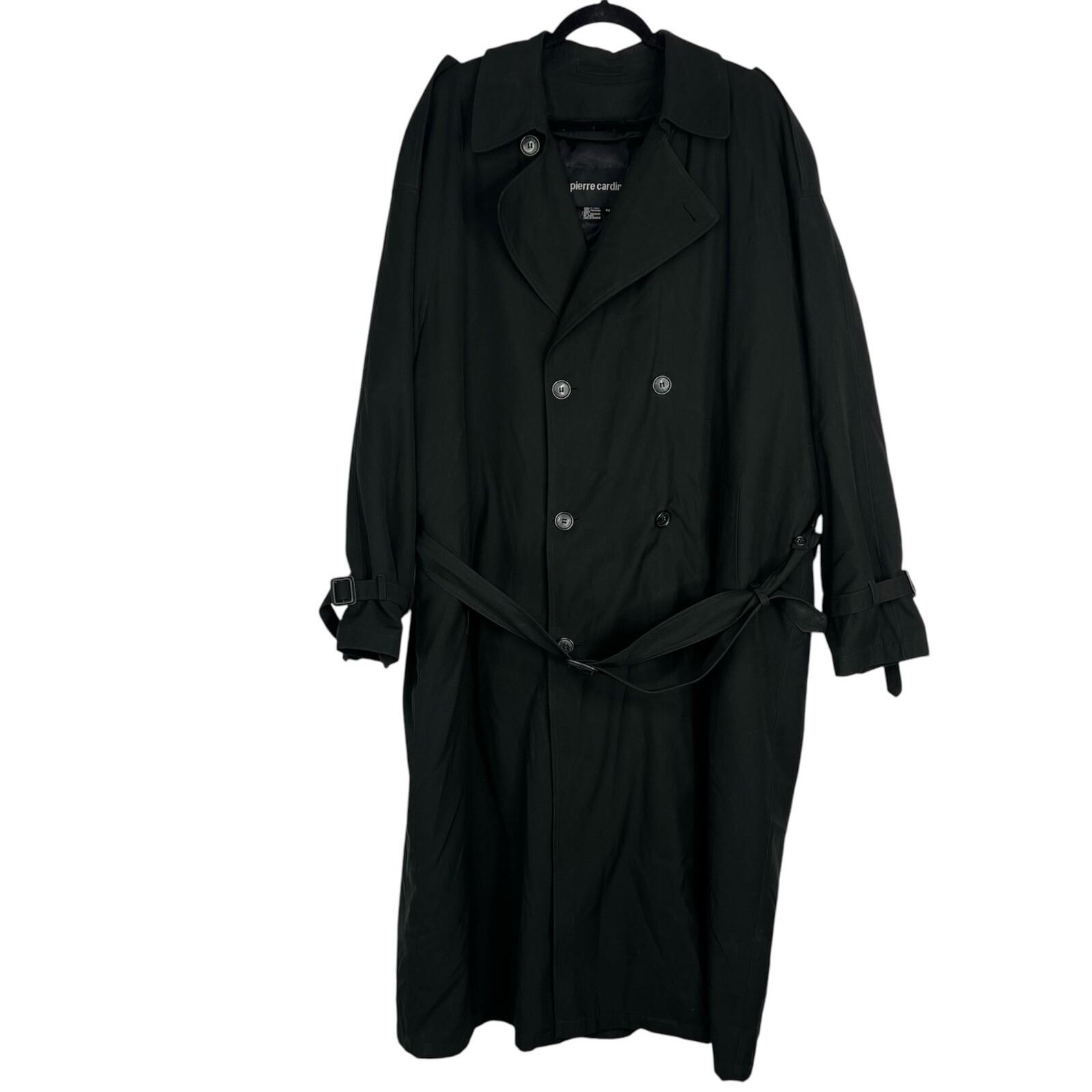 Pierre Cardin Men’s 44L Double Breasted Trench Coat Removable Zip Lining Luxury